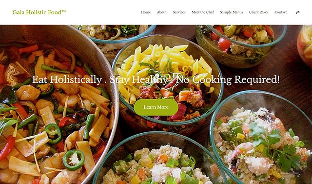 Gaia Holistic Food business website built on the Glow template