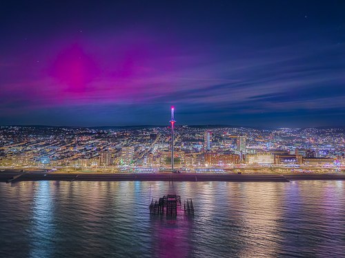 Aurora Borealis over Brighton Seafront