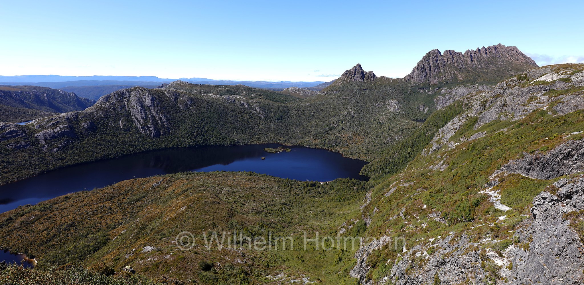 Cradle Mountain, Little Horn, Dove Lake, Marions Lookout, Cradle Mountain National Park, Cradle Mountain-Lake St Clair National Park, Cradle-Mountain-Lake-St.-Clair-Nationalpark, Parco nazionale del monte Cradle-lago St Clair, Tasmania, Tasmanien, Australia, Australien