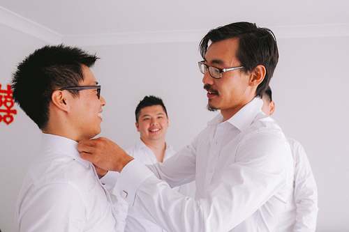 Groom Getting Ready