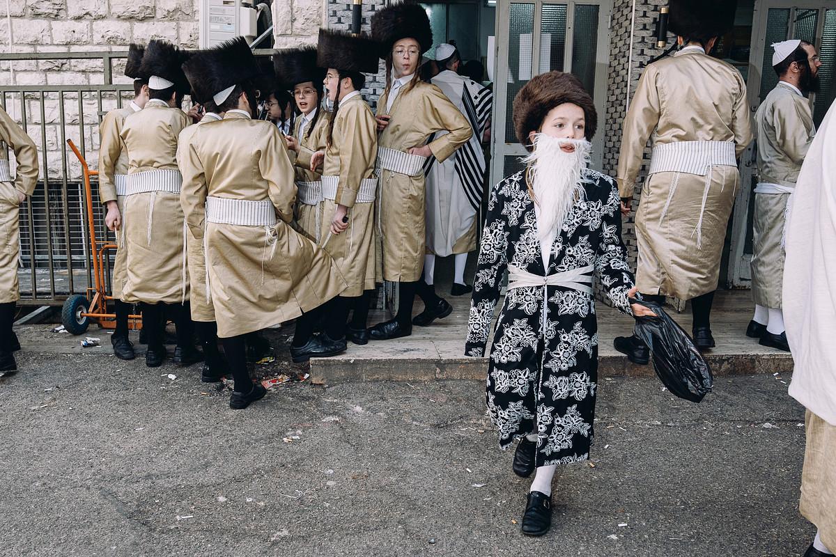 Purim in 100 Shearim Jerusalem