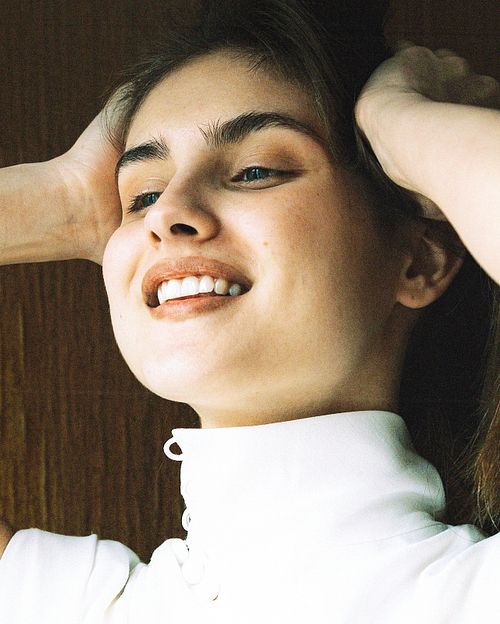 Cinematic beauty portrait in fashion editorial photography