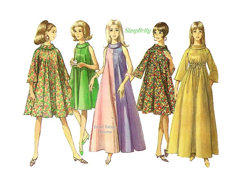 ハンドメイド　ワンピース 1960s Trapeze Dress Pattern, Simplicity 6794 | Virtual Vintage