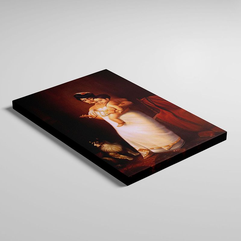 A Timeless Portrait of Motherly Love and Tradition by Raja Ravi Verma