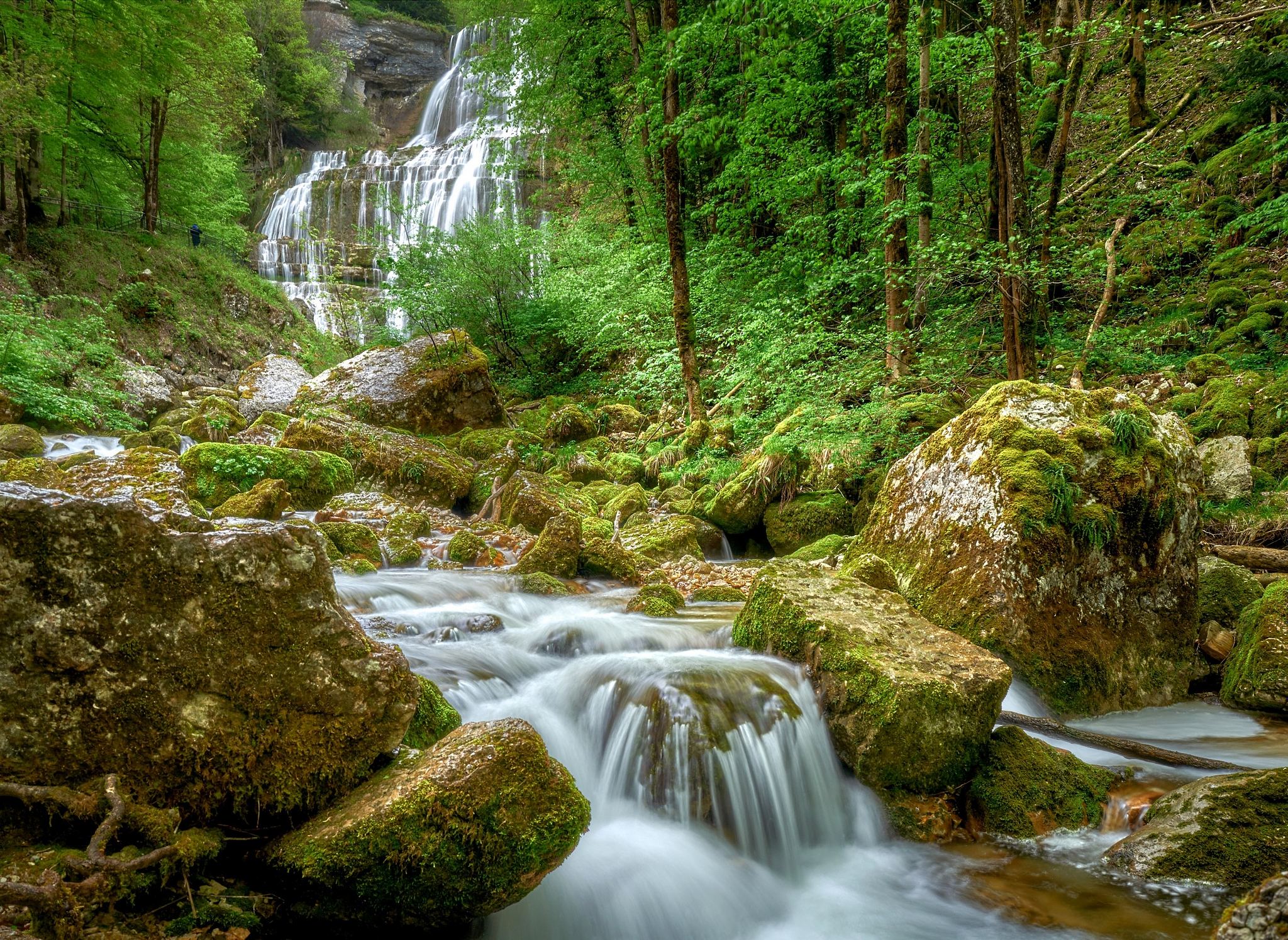 Downstream from Cascades du Herisson - Jura, France
