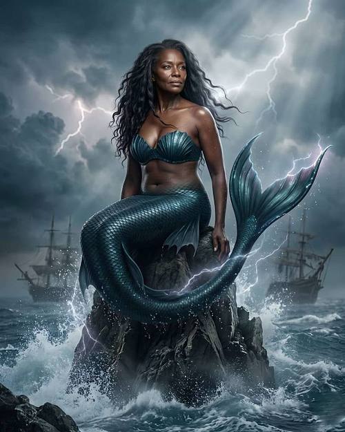 Stormy Seas Custom Mermaid Portrait From Photo
