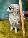 Tender Owl on Watch, little ceramic sculpture