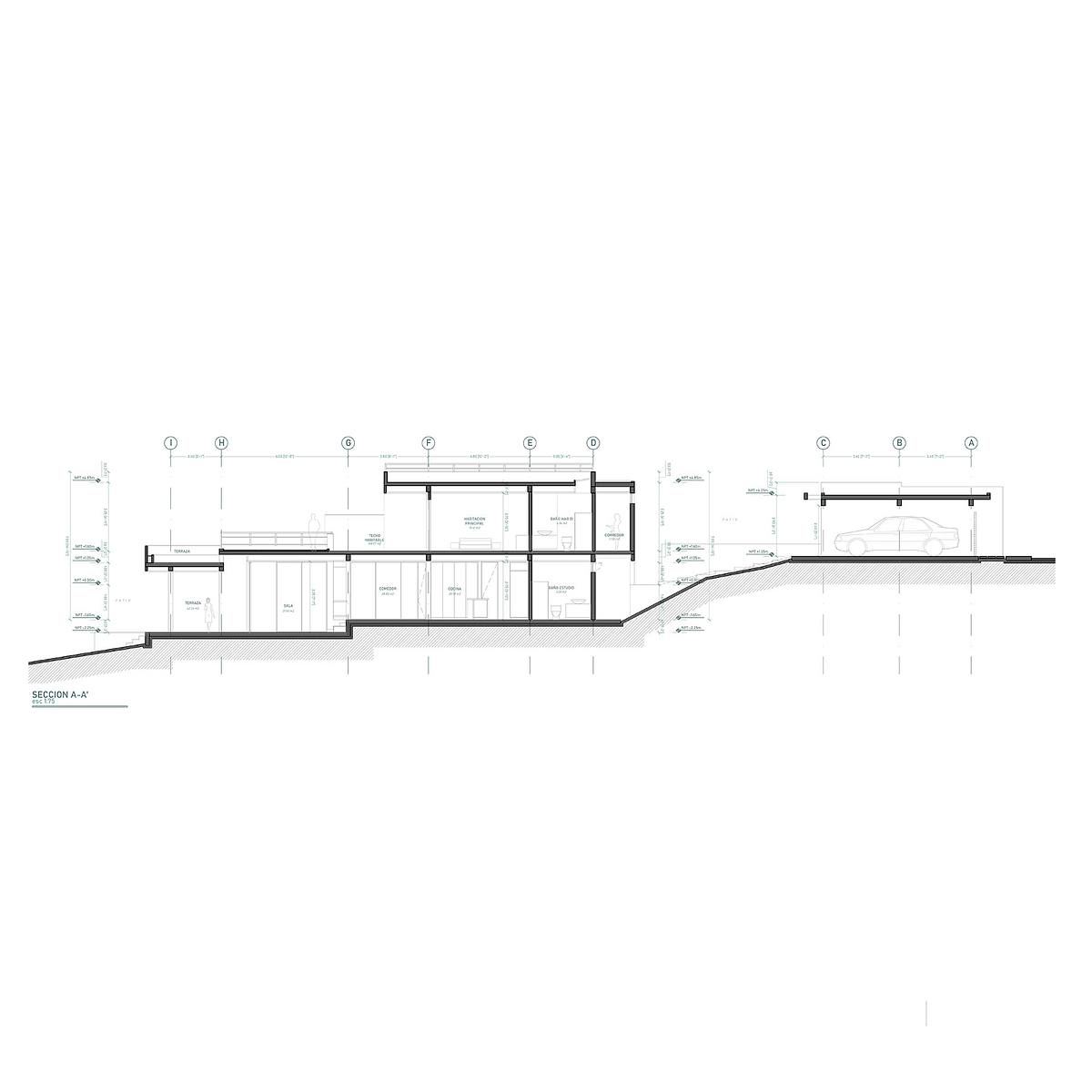 corte arquitectura vivienda lujo pendiente terreno Puerto Rico