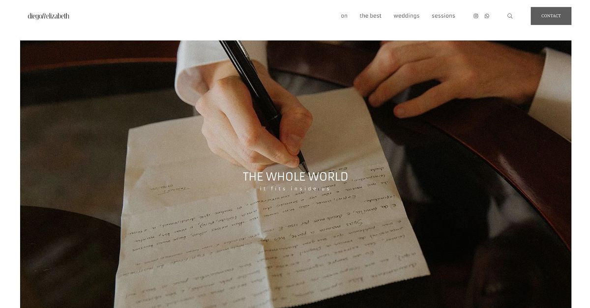 Diego Marcel wedding photography portfolio website homepage