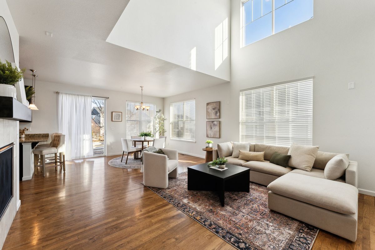 Bright and modern living room in a Fort Collins home