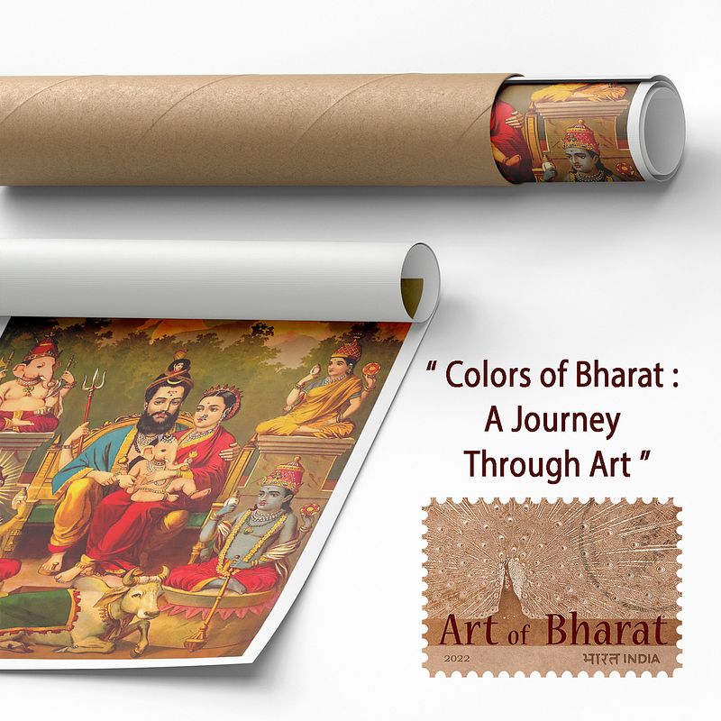 Mahadev Parvati – A Divine Family Portrait by Raja Ravi Varma
