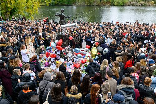 Fans of former One Direction star Liam Payne gather to pay tribute, London, UK