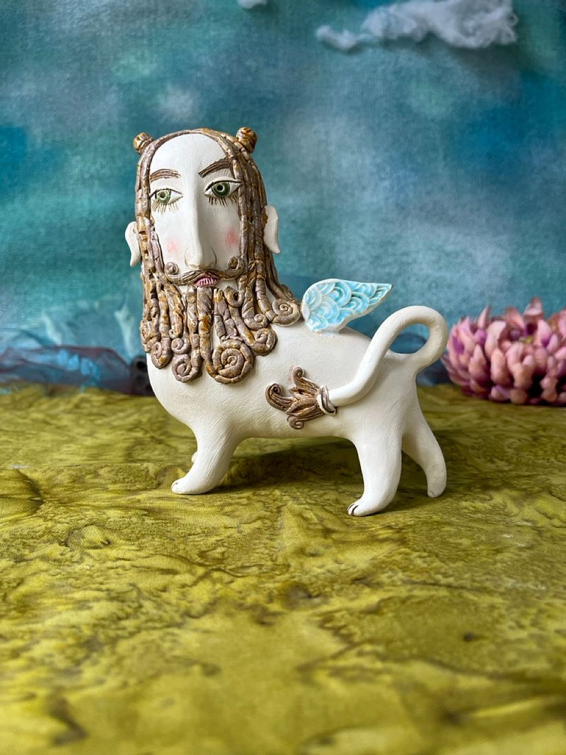 Lammasu, winged lion. Original mini-sculpture