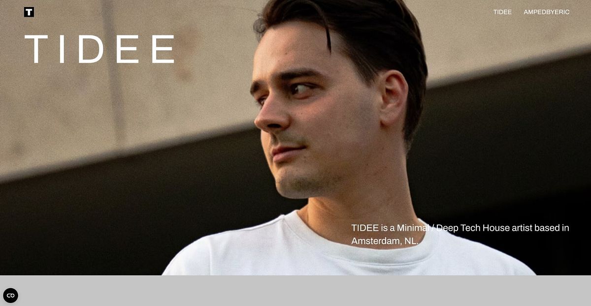 TIDEE electronic music portfolio website homepage