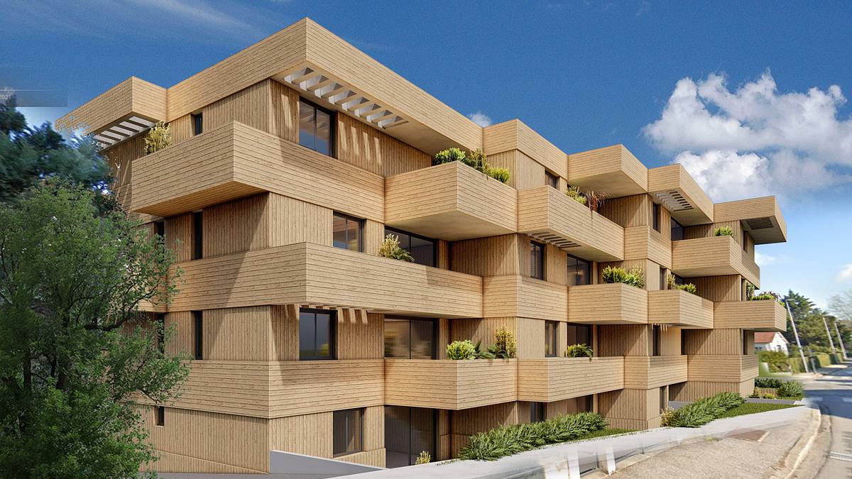 render exterior edificio multifamiliar francia arquitectura contempor&aacute;nea