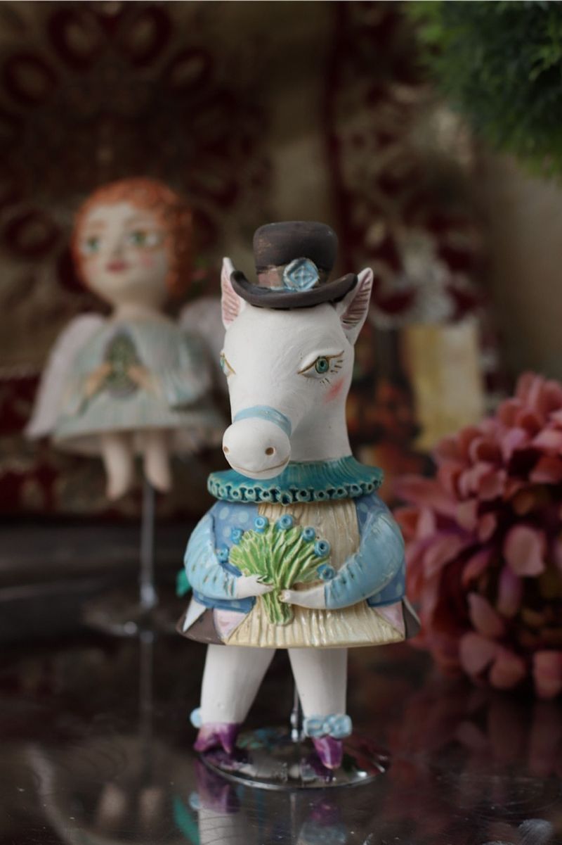 Pony with flowers
