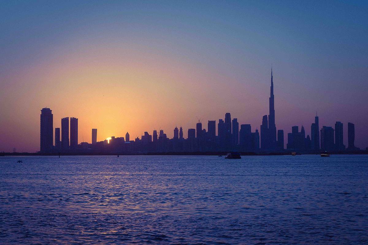 dubai skyline sunset dubai creek photography