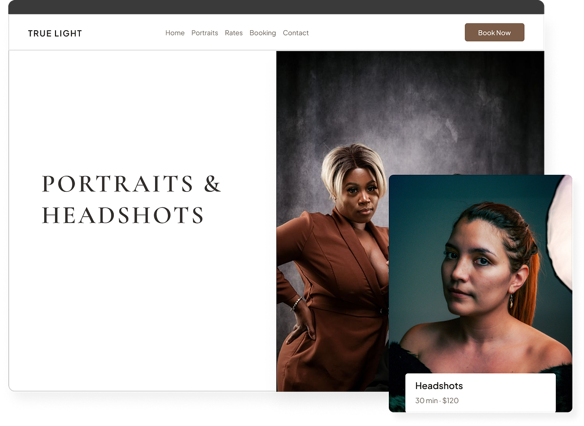 A portrait photography portfolio on its own domain