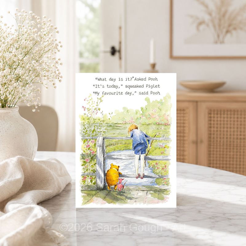 My Favourite Day | Winnie the Pooh, Christopher Robin & Piglet | Art Card