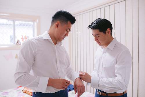 Groom Getting Ready