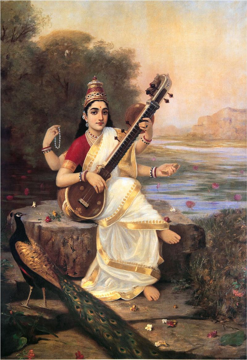 Goddess Saraswati-Raja Ravi Verma