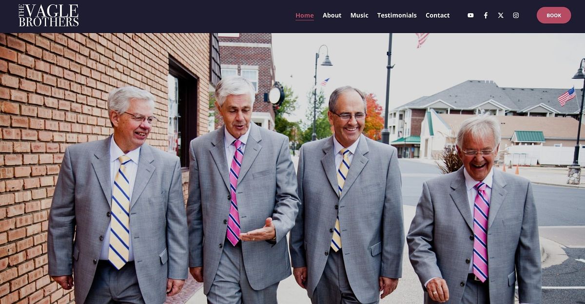 Vagle Brothers music portfolio website homepage