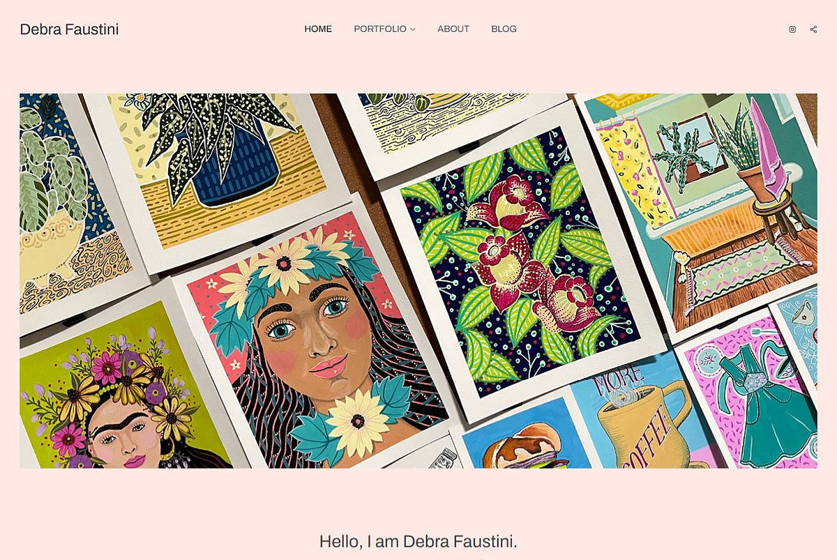Art portfolio website built on Pixpa