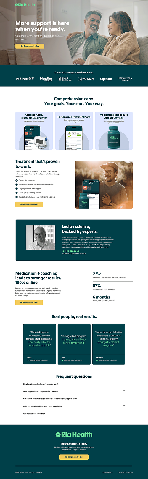 Designing a cohesive landing page experience