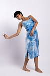 Linen Satin Slip Dress - Summer Sky