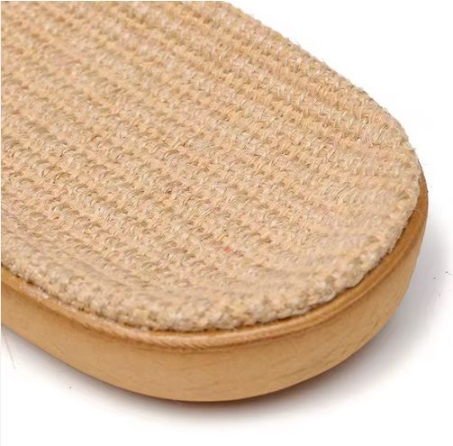Light Straw Slippers Dots Red