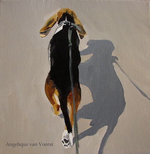 Colorful dog portrait painting capturing expression and character