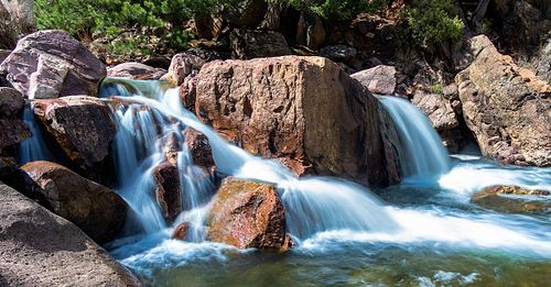 Waterfall, stream, river, creek, flowing water, long exposure, nature, landscape, travel, hiking, adventure, escape, light, rocks, forest, Eldorado, springs, falls, Rocky Mountains, canyon, shadow, summer, boulder, Colorado