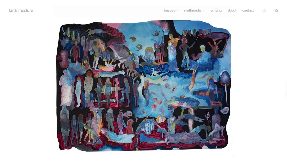 Faith McClure author and artist website featuring one large figurative painting