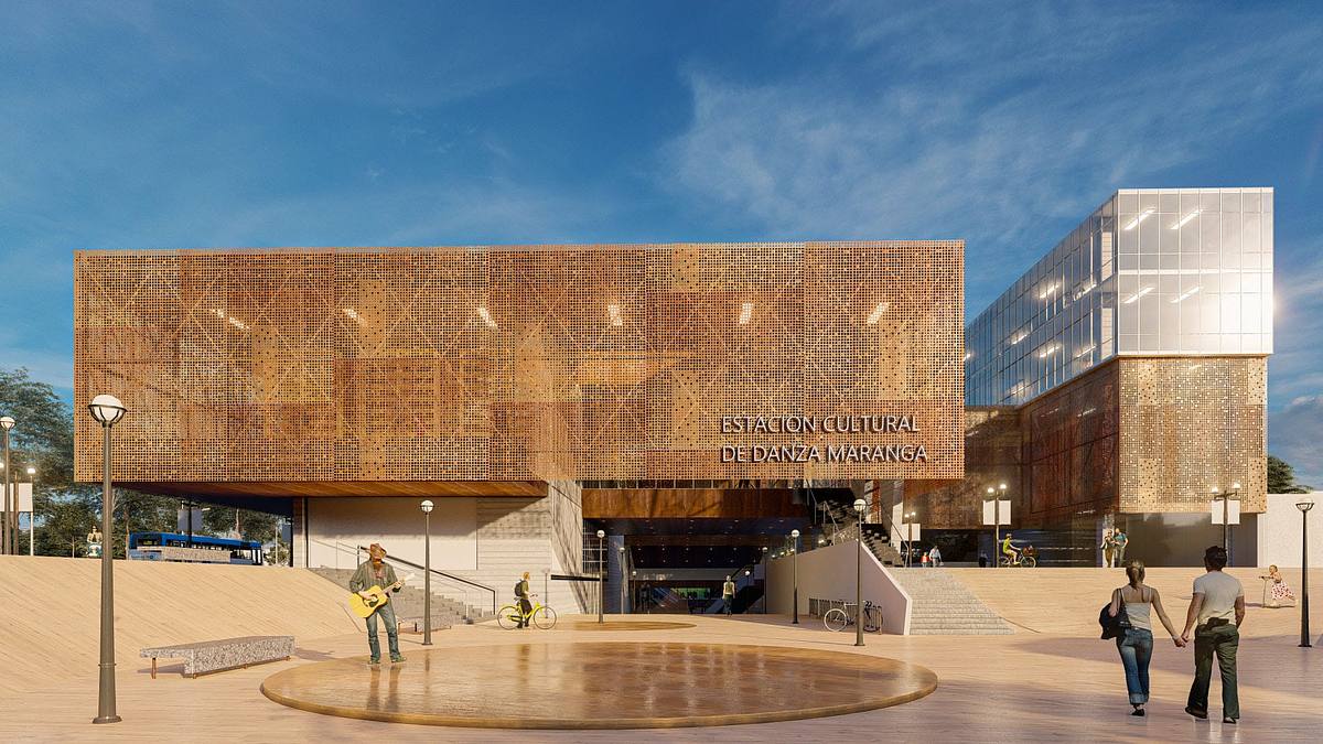 render exterior estacion cultural plaza publica lima