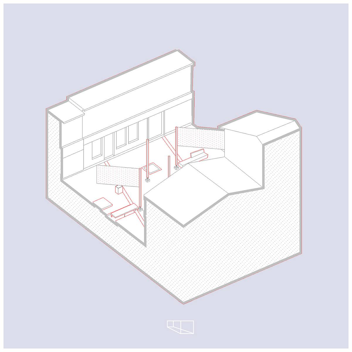isometria esquematica intervencion modular urbana miraflores