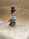 Spring bird with hat, ceramic mini-sculpture