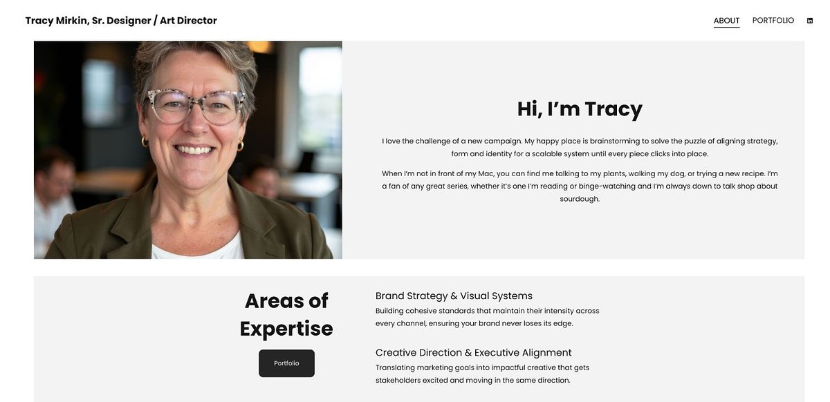 Tracy Mirkin senior designer and art director portfolio website