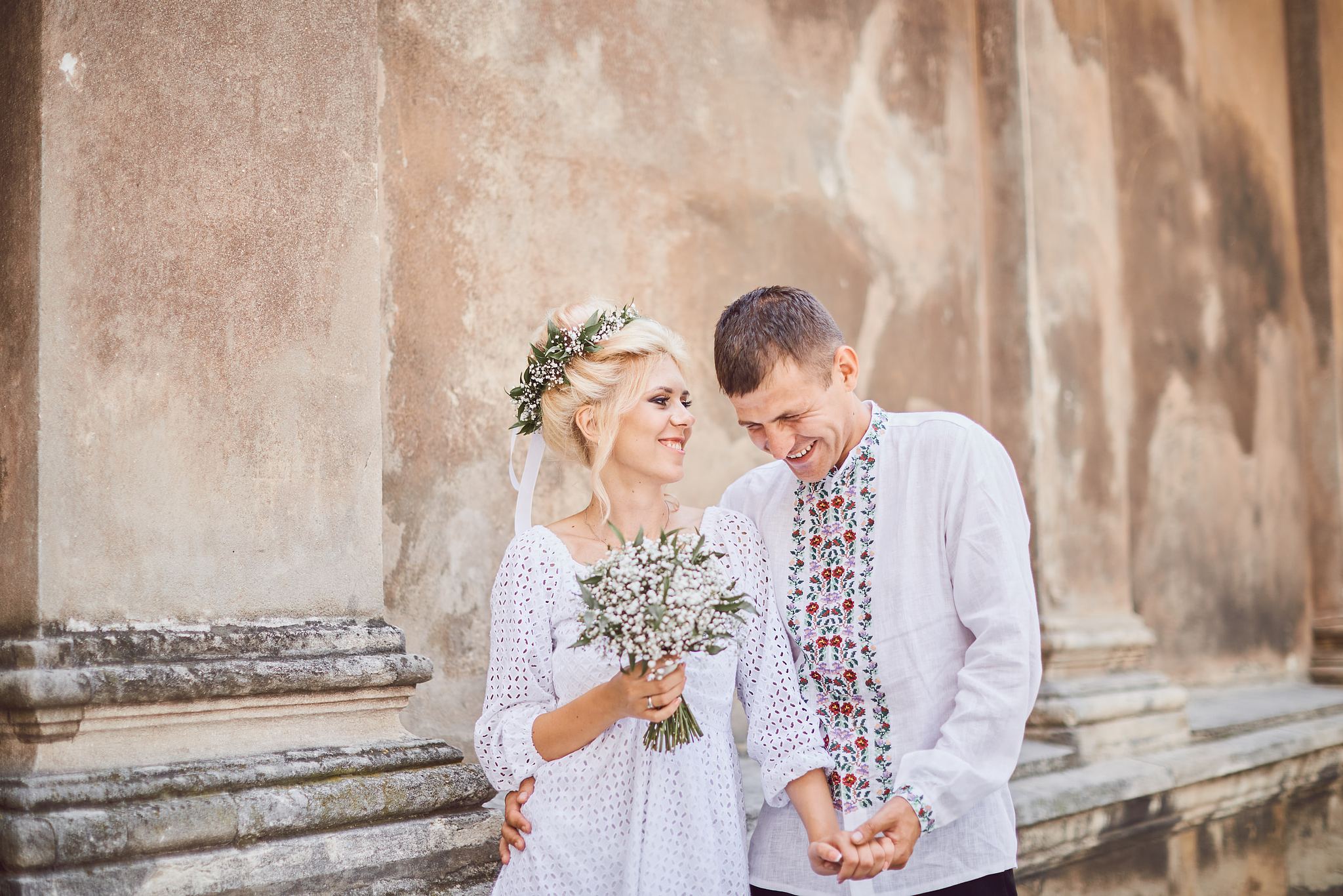 Bride and groom sharing a quiet moment together