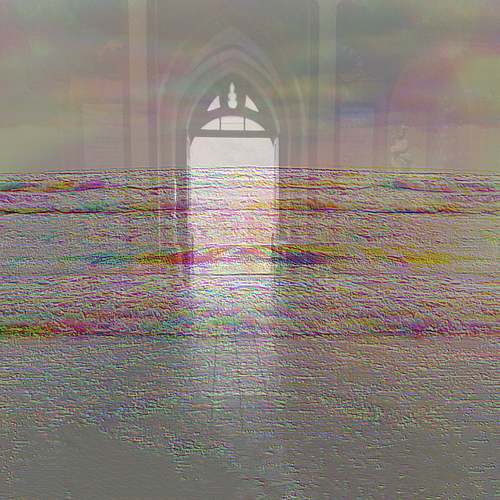 Architektonisches Tor mit Blick auf das Meer und offenen Horizont