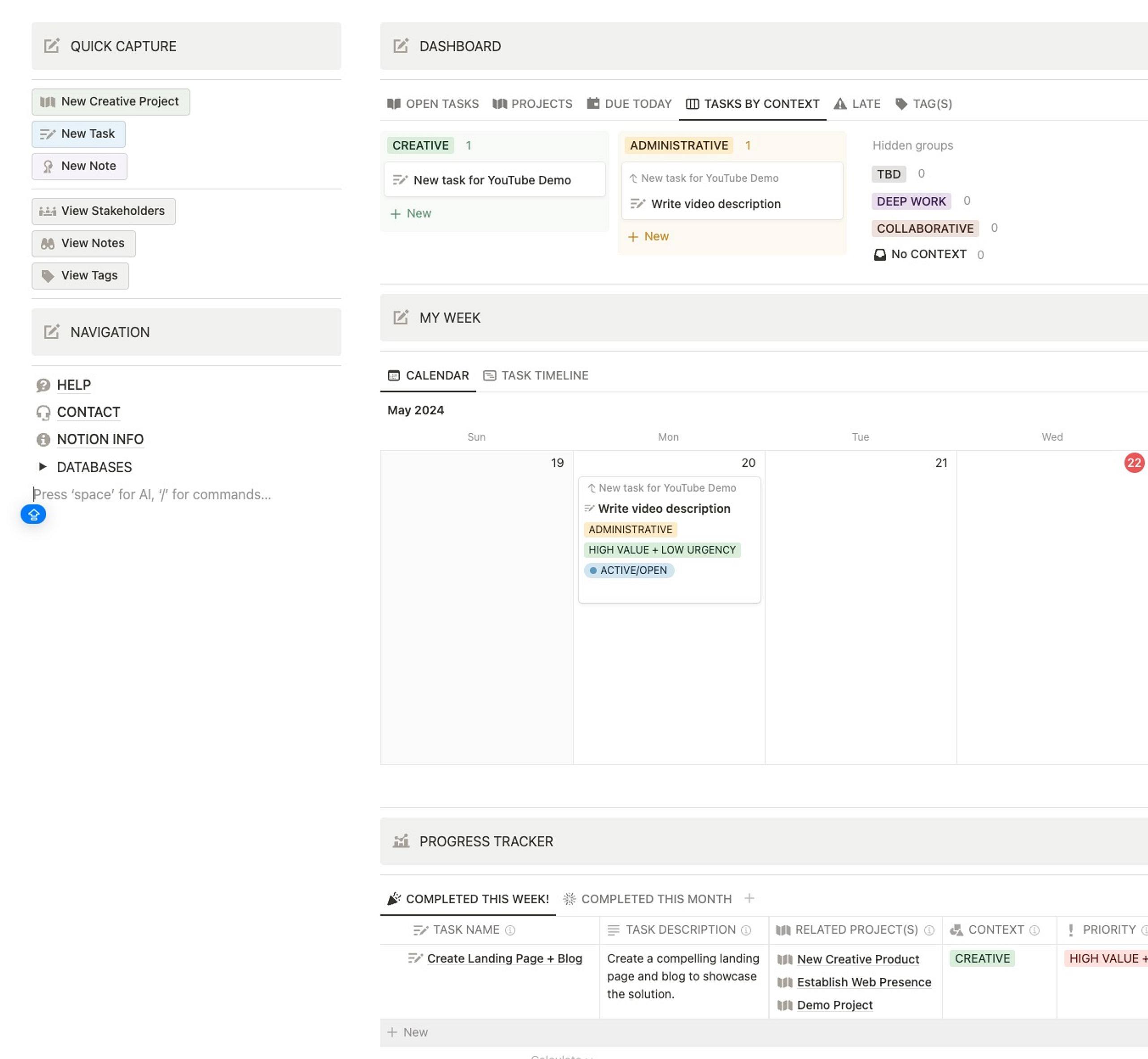 The Creative Project Management Notion Dashboard by DesignMinder&trade;