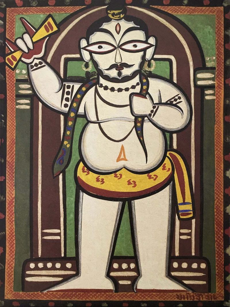 Mahadev Shiva by Jamini Roy: Folk Art Beauty of India