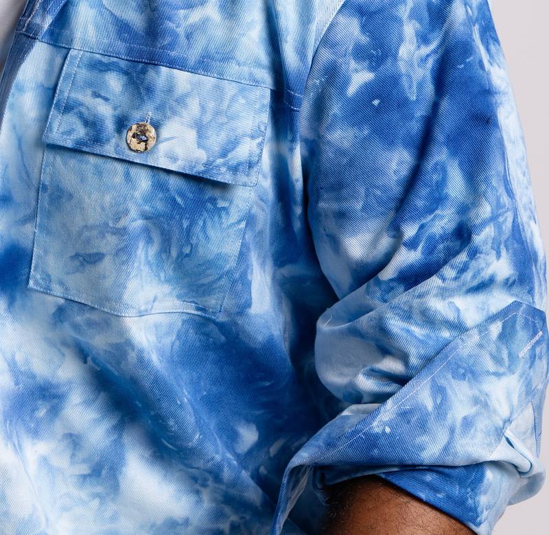 Cotton Twill Shacket - Summer Sky
