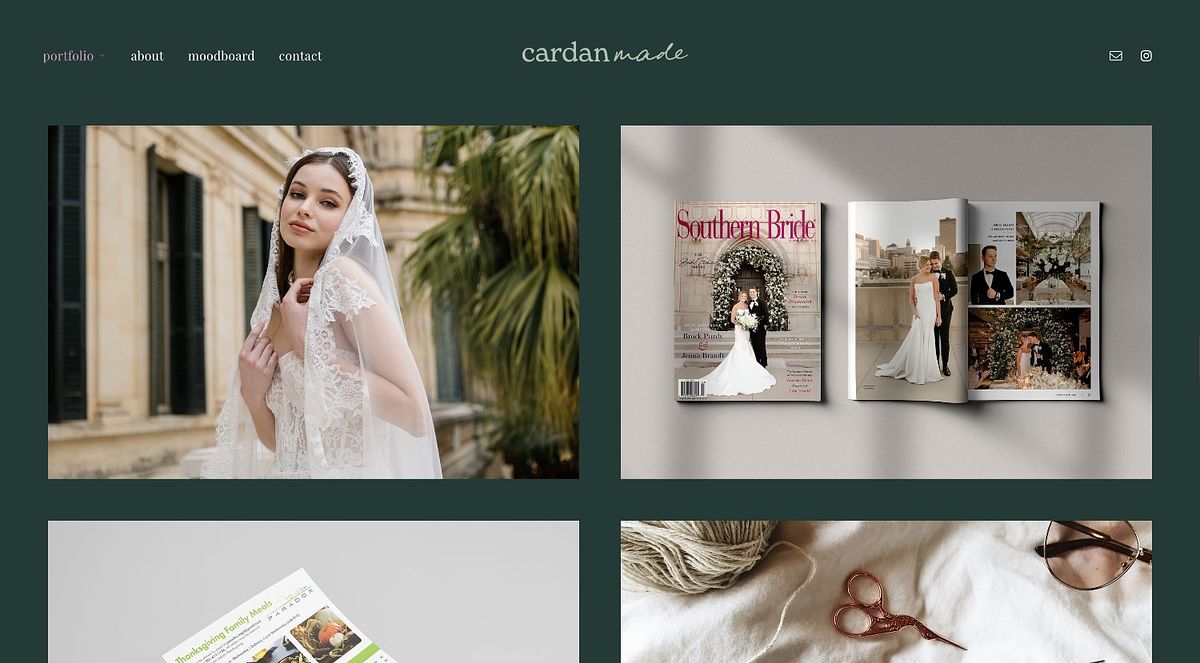 Cardan Made editorial and advertising graphic design portfolio homepage