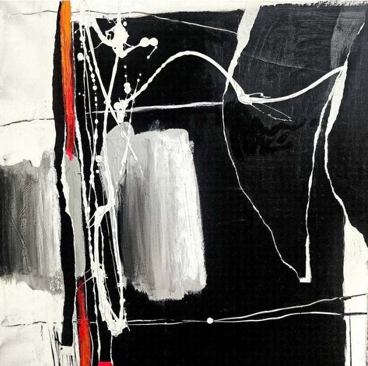art work on canvas Acrylic  & Oilsticks by german artist Dieter Langer