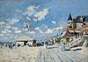 The Boardwalk on the Beach at Trouville – A French Scene Through Monet’s Magical Brush by Claude Mon