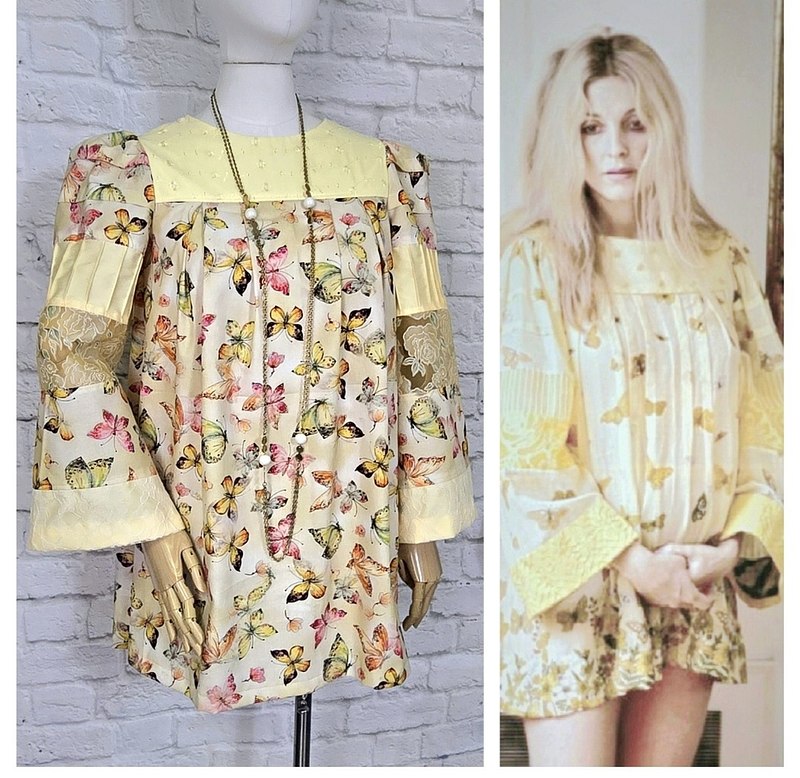 Sharon's Yellow Butterfly Dress