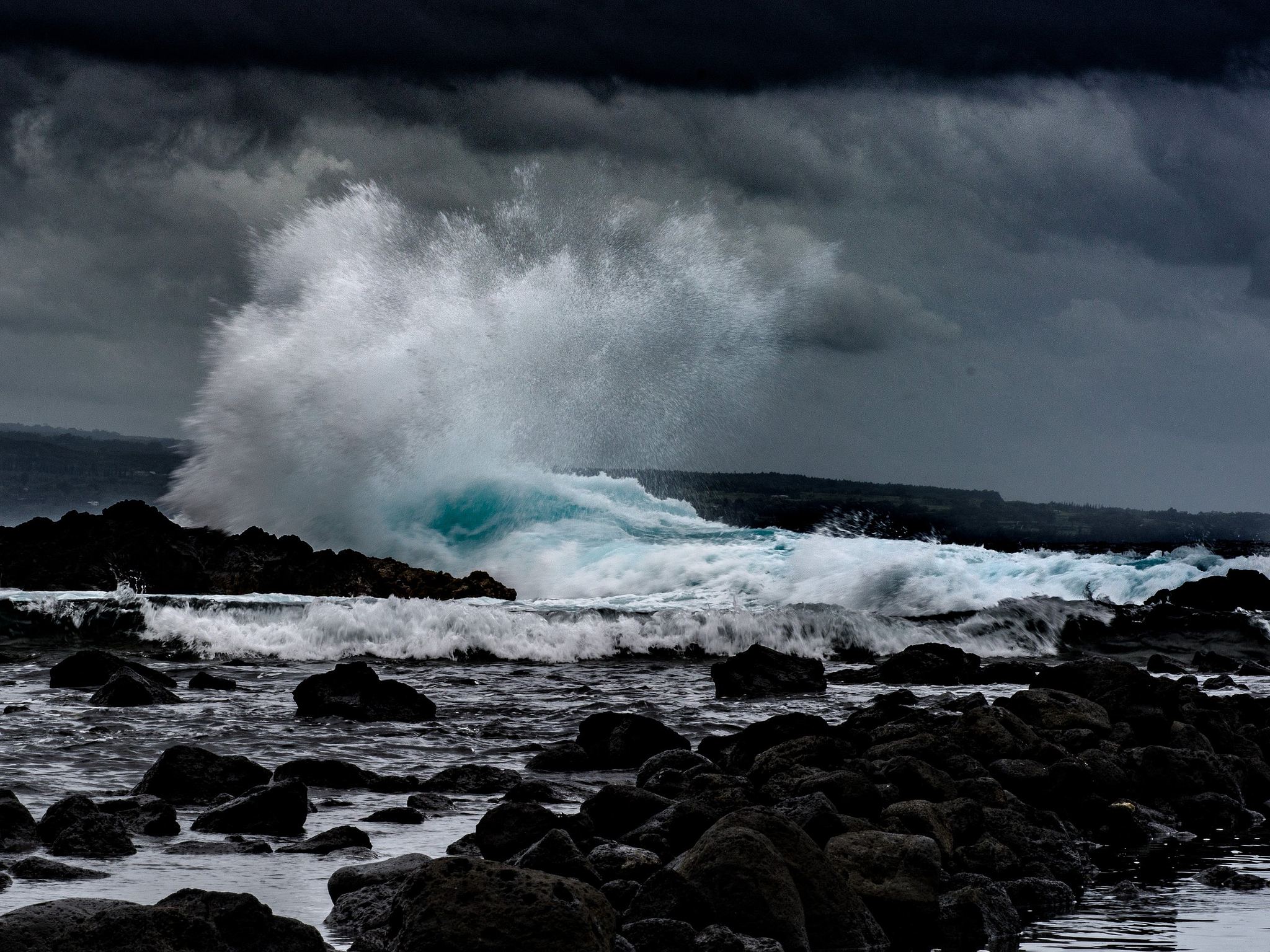 Exploding Surf at Richardson Ocean Park - Hilo, Hawaii