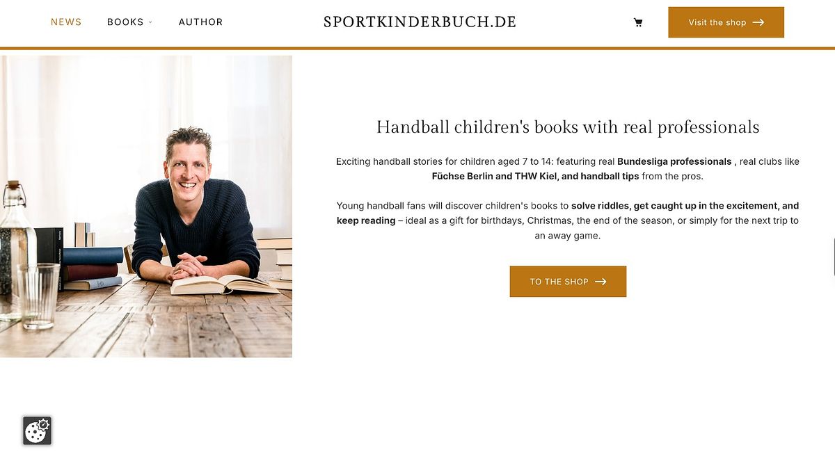Alexander Heil author website example, a shoppable children's book series homepage