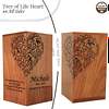 Heart Shape Tree of Life Wood Cremation Urn Box