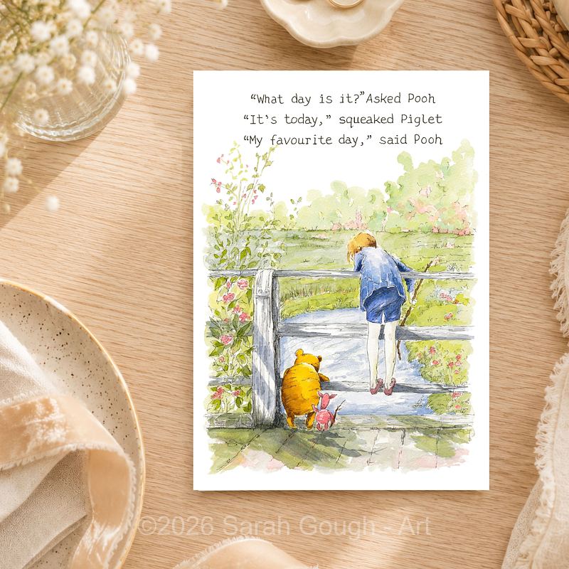 My Favourite Day | Winnie the Pooh, Christopher Robin & Piglet | Art Card